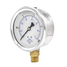 201l-402e Pic Gauges 436829240106 Gauge 4 Inch Dial 0/100 Psi Range 1/2 Male Npt Connection Size
