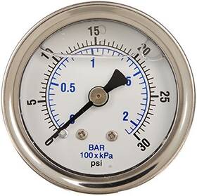 202l-208e Pic Gauges 436829298992 Center Back Mount Glycerine Filled Pressure Gauge With Ss Case/bezel