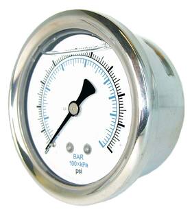 202l-208f Pic Gauges 436829348840 Center Back Mount Glycerine Filled Pressure Gauge With Ss