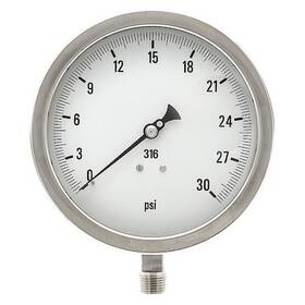 6001-2lc Pic Gauges Industrial Pressure Gauge To 30 Psi 1/2 In Mnpt 6 Dial