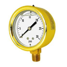 601l-254o Pic Gauges Bottom Mount Glycerine Filled Heavy Duty Pressure Gauge With Forged B