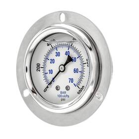 204l-254m Pic Gauges 684659123961 Panel Mount Front Flanged Glycerin Filled Industrial Pressure Gaug