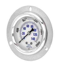 Pic Gauges 810024361281 2.5 Inch Liquid Filled Electromechanical Gauge Stainless Steel Brass Internals