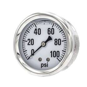 Ag-202l-254e Pic Gauges Glycerin Filled Pressure Gauge 2.5 Inch Ss Case 0-100 Psi 1/4 Npt