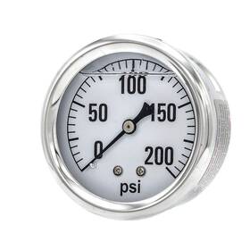 Ag-202l-254g Pic Gauges Pressure Gauge 2.5 Inch Dial 0-200 Psi 1/4 Npt Center Back Mount