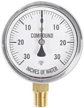 Lp1-254-30-0-30 Pic Gauges Gauge 2.5 Inch Dial 30/0/30 Wc Psi Range 1/4 Male Npt Con