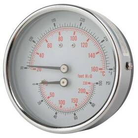 Tri-hd-302r-e Pic Gauges Round Boiler Gauge To 100 Psi 1/2 In Mnpt Steel