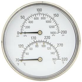 Tri-rc-402r-g Pic Gauges Gauge 4 Inch Dial Size 1/2 Male Npt Connection 0/200 Ps