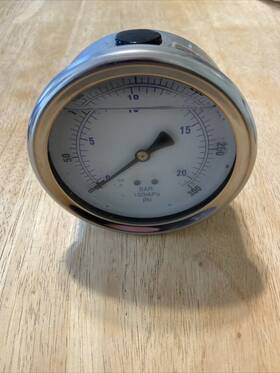 L40-ssl-300 Pic 4 Inch Pressure Gauge Stainless Steel Case Liquid Filled 1/4 Mpt