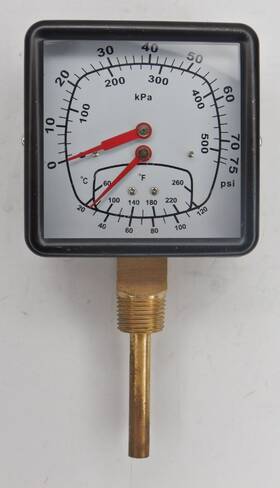 Tri-sq-402l-d Pnkmonkey Bottom Mount Industrial Square Dial Tridicator 75 Psi 60/260f