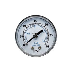 Poolzilla 021261925208 Back Mount Pressure Gauge Inch Npt Thread Measures From 0-30psi/0-200 Kba