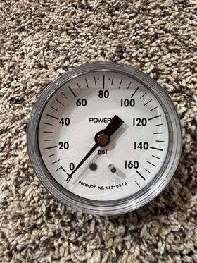 142-0313 Powers 0-160 Psi 2-1/2 Inch Pneumatic Gage Gauge 199-2