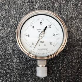Gp-40-ss-h-dm-4-lm-11 Precision 4 Inch Pressure Gauge Stainless Steel Case 30 Psi