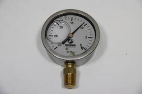 30-0hg Precision Vgg30 Fitting And Valve Glycerin Filled Vacuum Gauge 2.5 Inch - New
