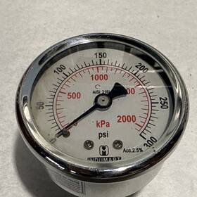 G1095069 Prevost 2 Inch Pressure Gauge Stainless Steel Liquid Filled Lower Mnt 300 Psi 50mm Canada