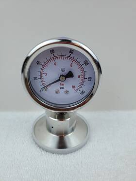 Pgcnbty630951200psi Prm Pressure Gauge 0-140psi/0-14 Bar 2.5 Inch Ss Case And Internal Tri-clamp Connect