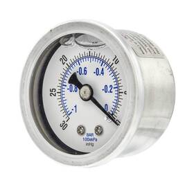 202l-158a Pro-edge Industrial Pneumatics And Controls Liquid Filled Center Back Mount Pressure Gauge With 1.5 Inch Dial 30 Hg Vac/0 P