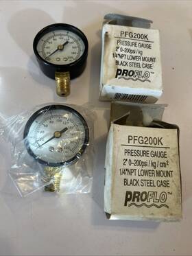 Proflo 781889002940 2 Pfg 200k Pressure Gauge Inch 0-200 Psi / Kg 1/4 Npt Lower Mount Nib