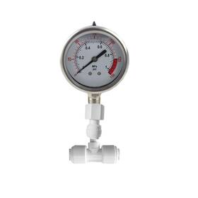Puresec 607569640977 Water Pressure Gauge Oil Filled Stainless-steel 2-1/2 Inch Dial Size Dual-scale W