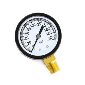 00040-q1-gauge Qolekog 1/4 Inch Npt 200psi Steel Economical All Purpose Pressure Gauge With Brass Intern