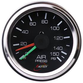 Rt52-mdap-b Racetech 150psi 52mm 2-1/16 Inch 150 Psi Mechanical Dual Air Suspension Pressure Gauge Black