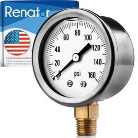 Pd-27276 Renator Water Pressure Gauge 1/4 Inch Npt. Rv Well Oil Filled