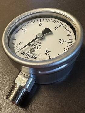 Pc25s1a4p51-d-s Reotemp Pc25s 2.5ft Dialft 0-15 Psi In H2o Low Pressure Gauge