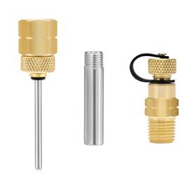 Roastove 727536780311 Brass Gauge Adaptor 1/4 Npt Female2-1/2 Oal X 1-2/5 Inch 1/8 Probe With Stainl