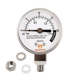 Rg2008 Roastove Stainless Steel Pressure Cooker Gauge 2 Inch Dial Lower Mount Canner Steam