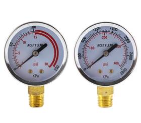 S A 685867900429 Low And High Pressure Gauges For Acetylene Regulator - 2 Inches Pair