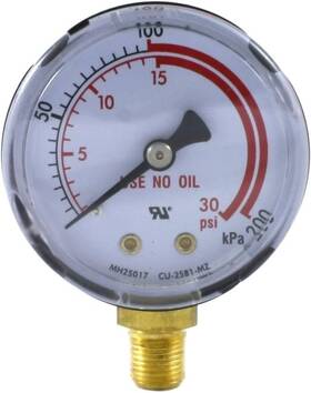 S A 703856606616 - Low Pressure Gauge For Propane Regulator 0-30 Psi 2 Ldp Black