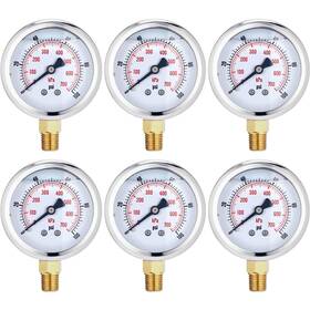 Fas-saysurey-1440 Saysurey 6 Pcs 0100 Psi Glycerin Liquid Filled Pressure Gauge 2.5ftft Dial Liqu