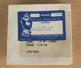 1354r Schaul 4.5 Inch Supreme Pressure Gague 0/30 Psi New #s4