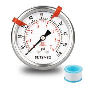 Sc01.25gb04z100 Sctsnsr To 100 Psi Pressure Gauge Glycerin Liquid Filled 2.5 Inch Dial 1/4