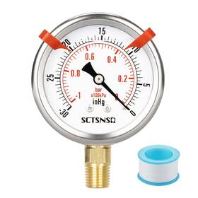 Sc01.25gl04n30inhg Sctsnsr 30 Inhg To Vacuum Pressure Gauge Glycerin Liquid Filled 2.5 Inch Dial 1