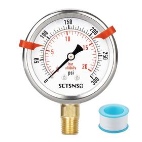 Sc01.25gl04z300 Sctsnsr To 300 Psi Pressure Gauge Glycerin Liquid Filled 2.5 Inch Dial 0-300