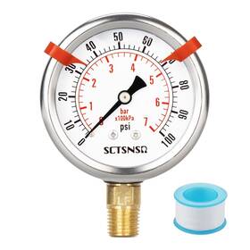 Sc01lf.25gl04z100 Sctsnsr To 100 Psi Lead-free Pressure Gauge Glycerin Liquid Filled 2.5 Inch Dial Sc01lf.25gl04z100 Sctsnsr To 100 Psi Lead-free Pressure Gauge Glycerin Liquid Filled 2.5 Inch Dial