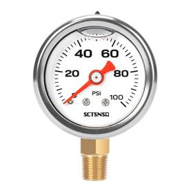Sc02.15gl02z100 Sctsnsr 0100 Psi Fuel Pressure Gauge 1.5 Inch Dial Size 1/8 Npt Lower Mount S