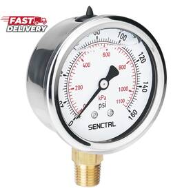 Senctrl 313100847834 160 Psi Lead-free Glycerin Liquid Filled Low Pressure Gauge 2.5 Inch Dial S