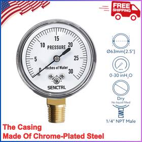 67270784 Senctrl 0-30 Inches Of Water Column Gauge Low Pressure Capsule 2-1/2 Inch Dial Size