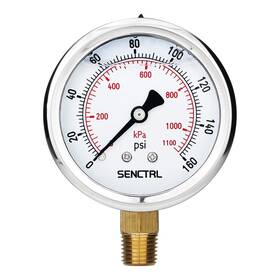 Senctrl 711181820386 0-160 Psi Glycerin Liquid Filled Air Pressure Gauge 2.5 Inch Dial Size 1/4