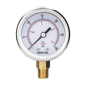 Y.5tdl Senctrl 0-30 Psi Low Pressure Gauge 2 Inch Dial Size 1/4 Npt Lower Mount Waterproof Stain