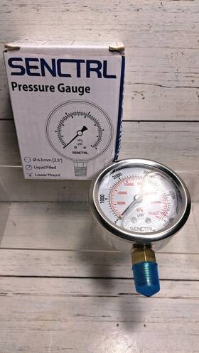 Y.6tgl04.0 Senctrl Y.6tgl04.0/5000 0-5000 Psi Glycerine Filled Pressure Gauge 1/4 Inch Npt 2.5 Dial