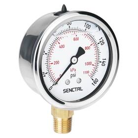 Y.6vgl04.0 Senctrl 160 Psi Lead-free Glycerin Liquid Filled Low Pressure Gauge 2.5 Inch Dial Size 1/4