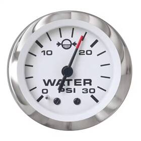 Sierra 313051694600 Lido 2 Inch White And Stainless Steel Outboard Motor Psi - 30 Dial Range Wa