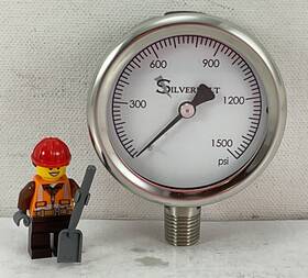 64247554 Silverbolt Nos Pressure Gauge 2.5 Inch X 1/4 Lm 1500 Psi Dry