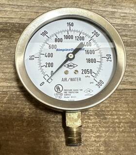 Simplex Grinnell W 101 To 300 Psi Pressure Gauge Used Heavy Duty Industrial