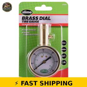 Slime 716281509285 Brass Dial Tire Gauge 5-60 Psi Gold Color