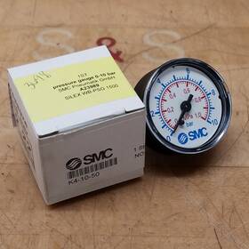 K4-10-50 Smc Pressure Gauge 0-10 Bar 0-1 Mpa 1/4 Inch Npt - New