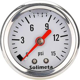 Solimeta 726084249639 1.5 Inch Dial Size Oil Filled Fuel Pressure Gauge 1/8 Npt Inline
